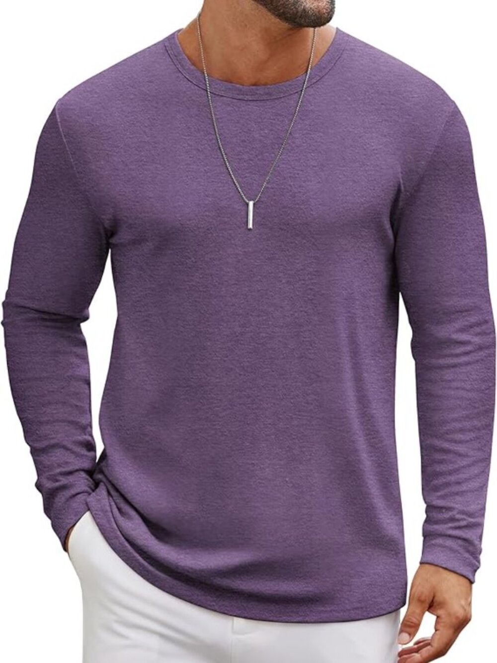 COOFANDY Men's Long Sleeve Tee Shirts Crew Neck T Shirt 3XL